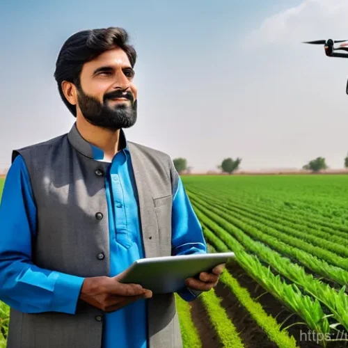 Home 16 농업 연구 동향 - **Prompt:** A vibrant, sun-drenched agricultural field in rural Pakistan, showcasing modern farming ...