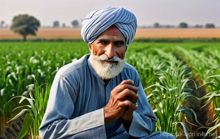 농업 디지털 패러다임 변화 - Image Prompt 1: The Modern Farmer's Touch - Smart Sensors and Thriving Fields** 농업 디지털 패러다임 변화 - Image Prompt 1: The Modern Farmer's Touch - Smart Sensors and Thriving Fields**